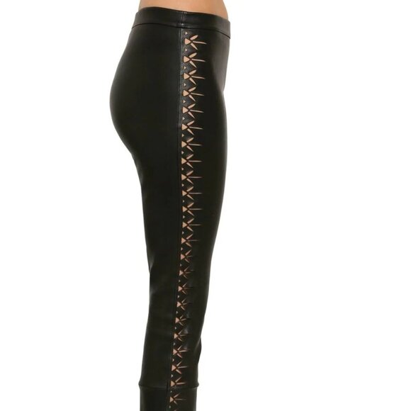 HAIDER ACKERMANN • SS2019 Laser Cut Black Leather Leggings FR 38 US 6-8 M IT 42 - Picture 7 of 12